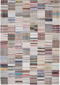 Multicolor Alfombra Kilim De Retazos - 250 cm x 351 cm