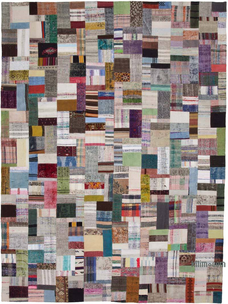 Çok Renkli Anadolu Çaput Patchwork Kilim - 299 cm x 404 cm - K0058251