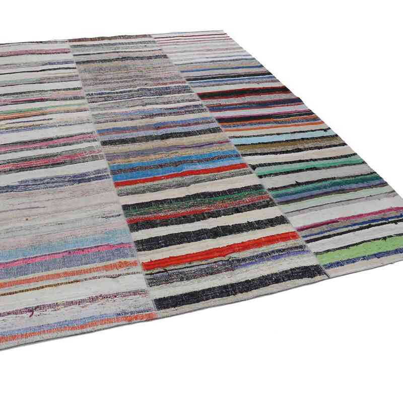 Beige, Multicolor Patchwork Kilim Rug - 9' 9" x 13' 2" (117 in. x 158 in.) - K0058252