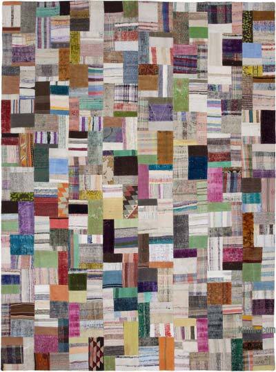 Çok Renkli Anadolu Çaput Patchwork Kilim - 300 cm x 401 cm