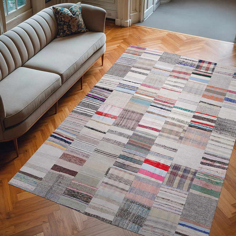 Alfombra Kilim De Retazos - 203 cm x 300 cm - K0058263