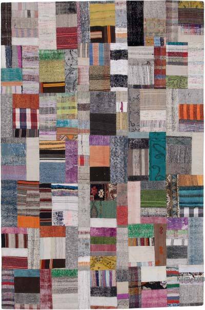 Çok Renkli Anadolu Çaput Patchwork Kilim - 200 cm x 300 cm