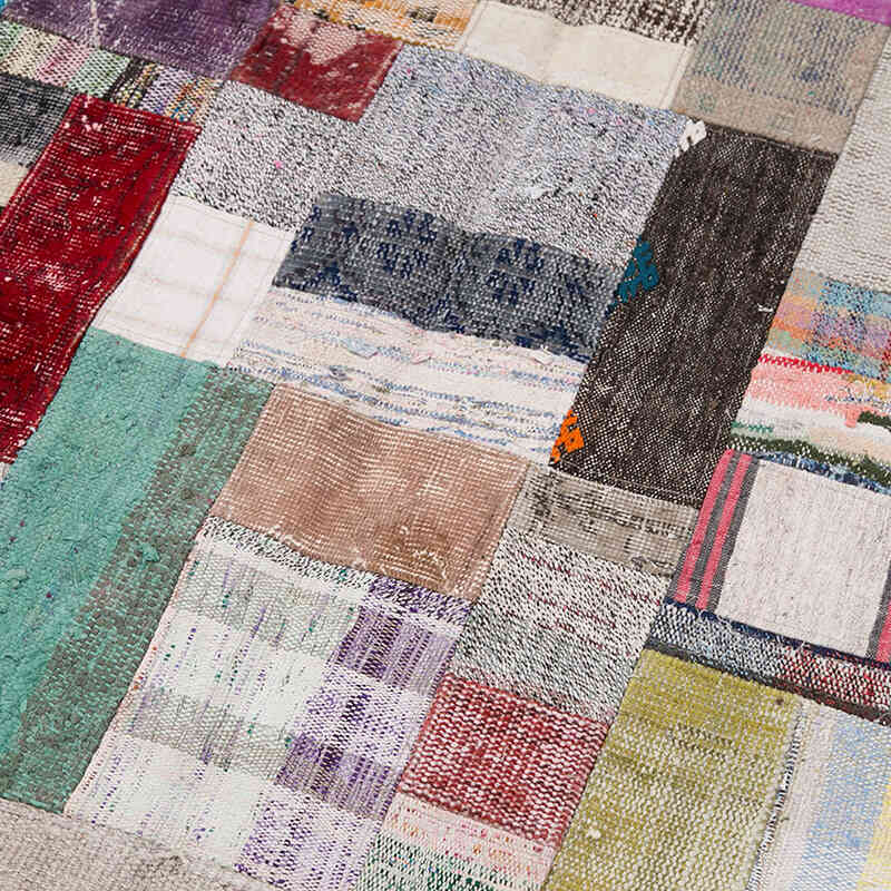 Çok Renkli Anadolu Çaput Patchwork Kilim - 201 cm x 305 cm - K0058273