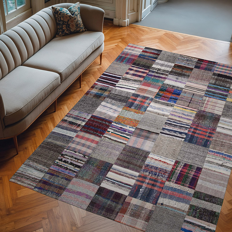 Alfombra Kilim De Retazos - 211 cm x 305 cm - K0058345