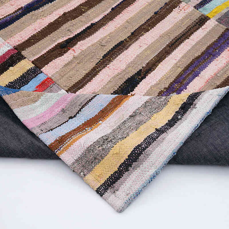 Çok Renkli Anadolu Çaput Patchwork Kilim - 216 cm x 318 cm - K0058346