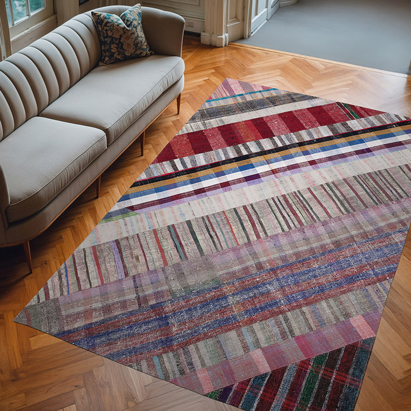 Alfombra Kilim De Retazos - 203 cm x 305 cm - K0058389