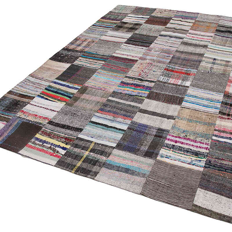 Çok Renkli Anadolu Çaput Patchwork Kilim - 210 cm x 298 cm - K0058390