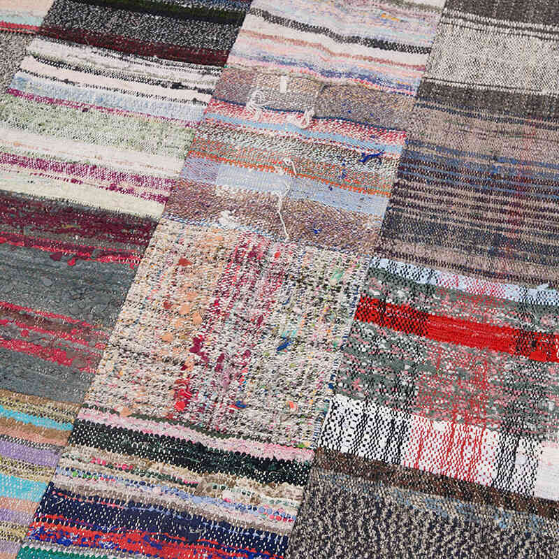 Çok Renkli Anadolu Çaput Patchwork Kilim - 210 cm x 298 cm - K0058390