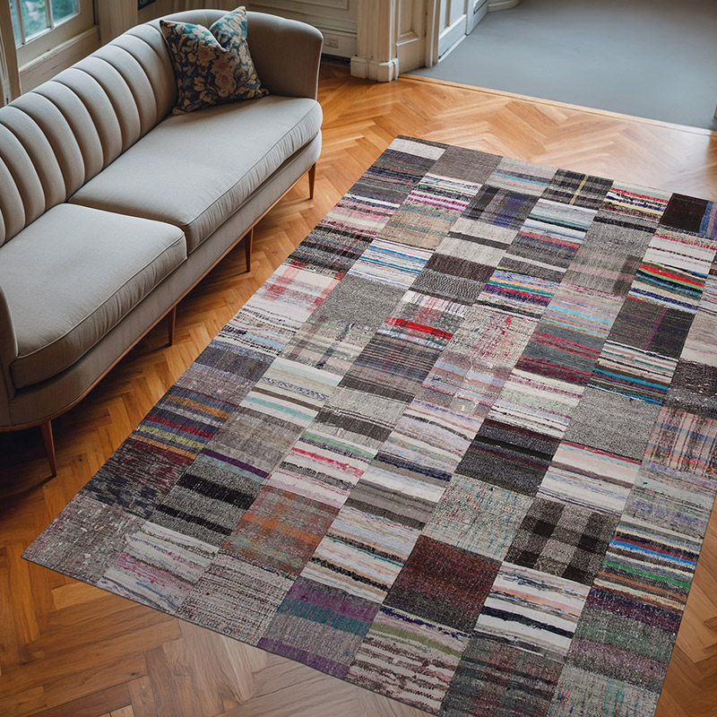 Anadolu Çaput Patchwork Kilim - 210 cm x 298 cm - K0058390