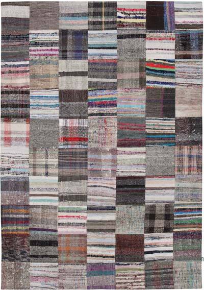 Çok Renkli Anadolu Çaput Patchwork Kilim - 210 cm x 298 cm