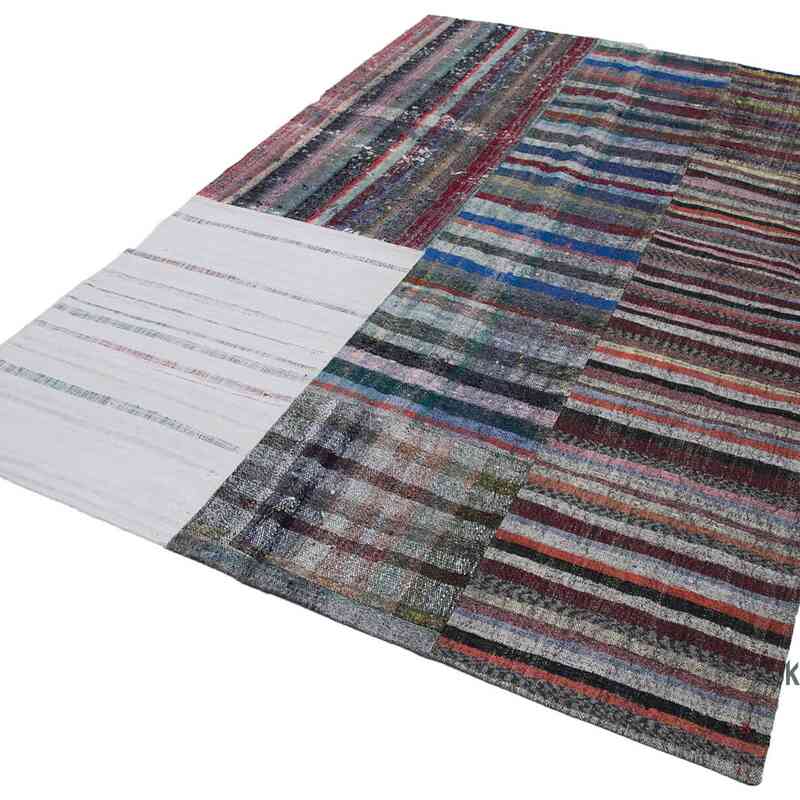 Çok Renkli Anadolu Çaput Patchwork Kilim - 196 cm x 299 cm - K0058394