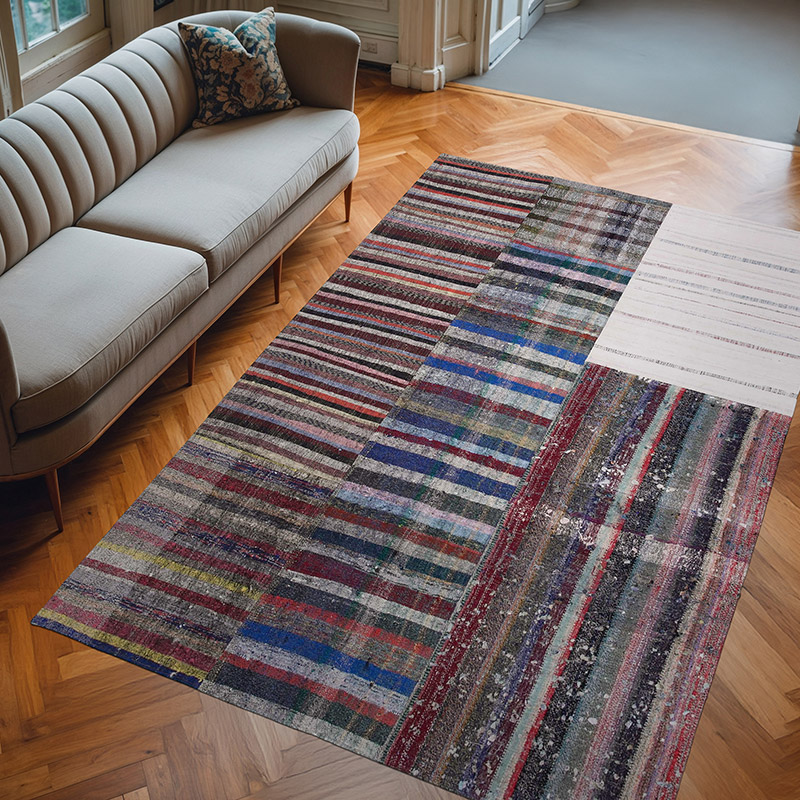 Anadolu Çaput Patchwork Kilim - 196 cm x 299 cm - K0058394