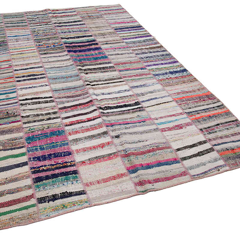 Çok Renkli Anadolu Çaput Patchwork Kilim - 200 cm x 298 cm - K0058396