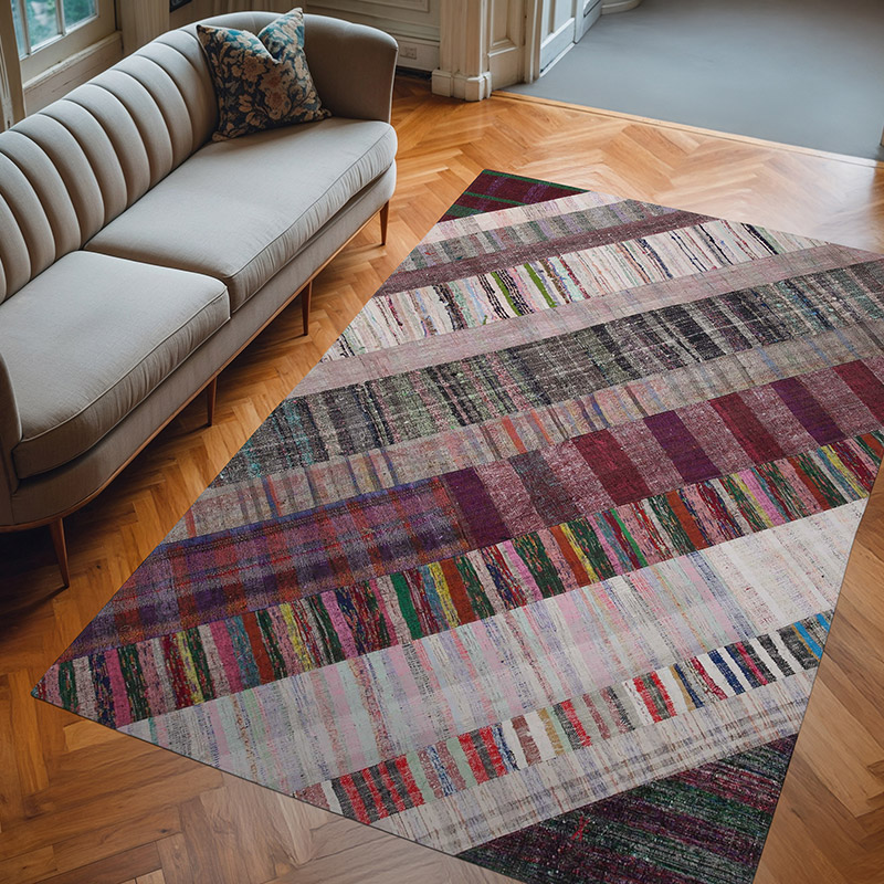 Anadolu Çaput Patchwork Kilim - 200 cm x 305 cm - K0058403