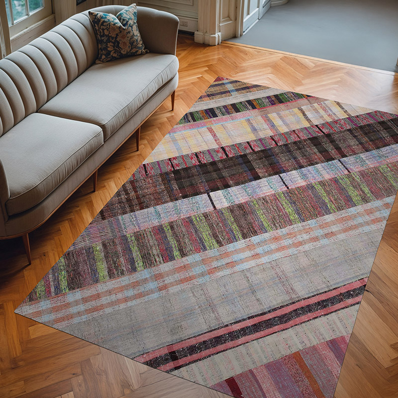 Patchwork Kilim Rug - 6' 6" x 10'  (78" x 120") - K0058404