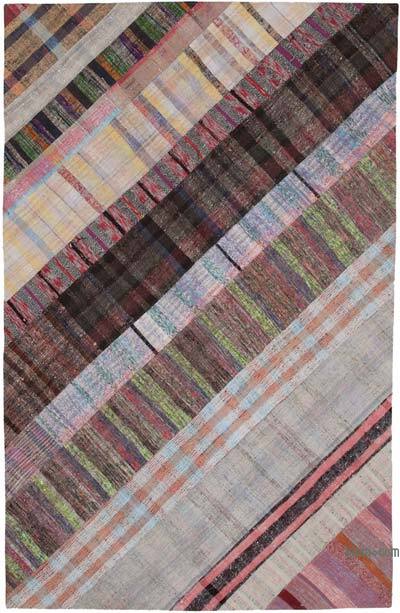 Çok Renkli Anadolu Çaput Patchwork Kilim - 199 cm x 305 cm