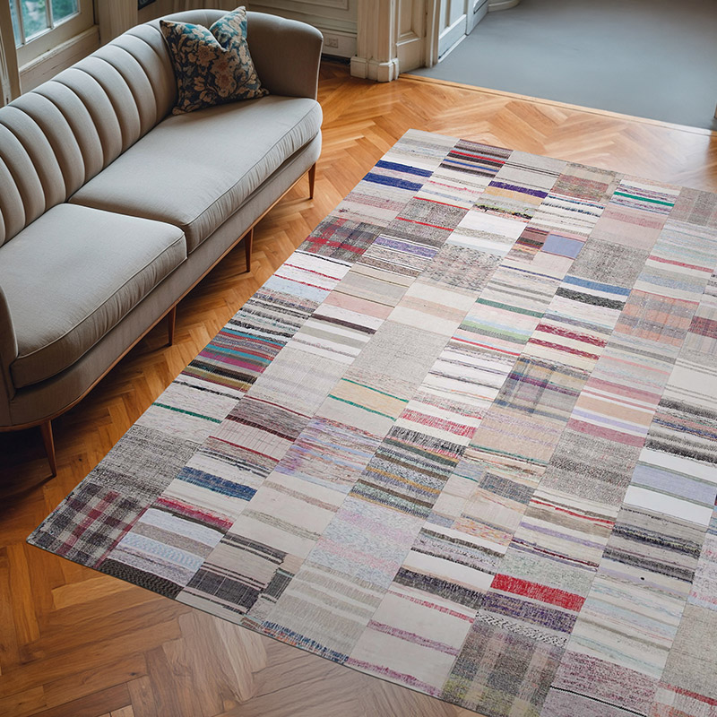 Patchwork Kilim Rug - 8' 2" x 10'  (98" x 120") - K0058428