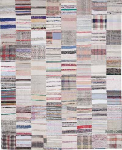 Çok Renkli Anadolu Çaput Patchwork Kilim - 249 cm x 305 cm