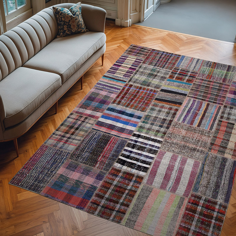 Patchwork Kilim Rug - 7' 5" x 10' 2" (89" x 122") - K0058484