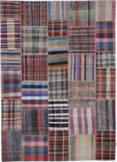 Çok Renkli Anadolu Çaput Patchwork Kilim - 225 cm x 310 cm