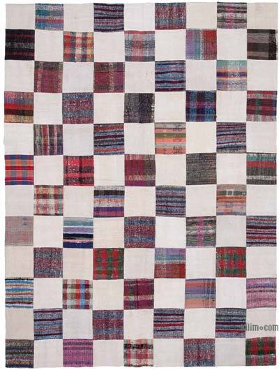 Çok Renkli Anadolu Çaput Patchwork Kilim - 263 cm x 355 cm
