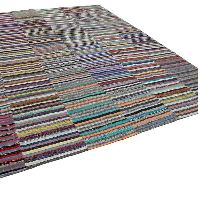 Çok Renkli Anadolu Çaput Patchwork Kilim - 370 cm x 463 cm - K0058511