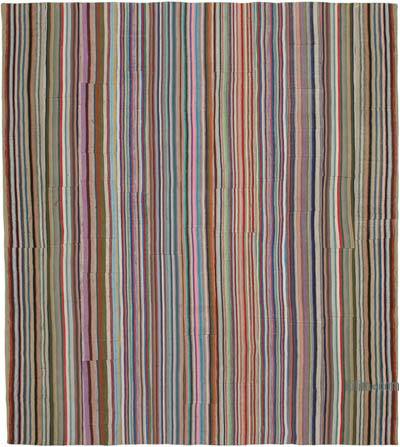 Multicolor Alfombra Kilim De Retazos - 370 cm x 414 cm