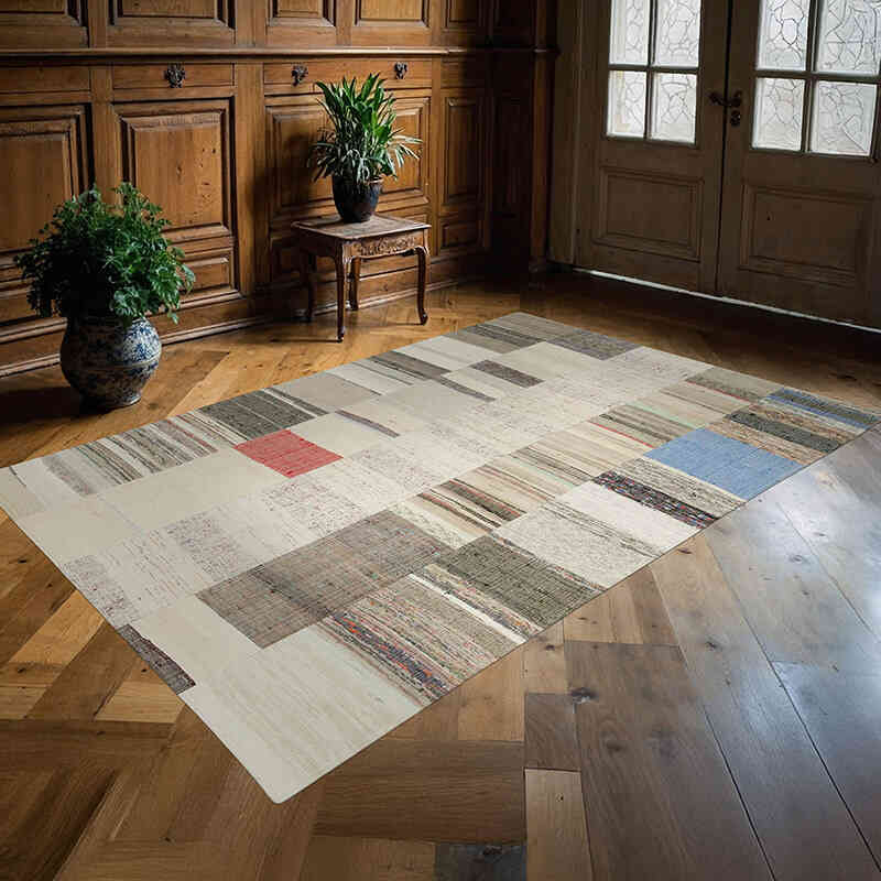 Multicolor Patchwork Kilim Rug - 5' 7" x 8' 6" (67" x 102") - K0058535