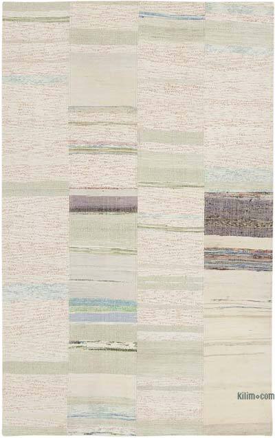 Bej Anadolu Çaput Patchwork Kilim - 130 cm x 210 cm