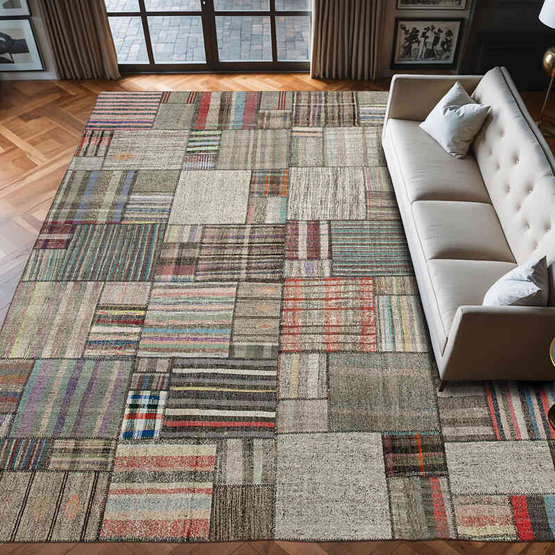 Patchwork Kilim Rug - 10' 9" x 13' 8" (129" x 164") - K0058541