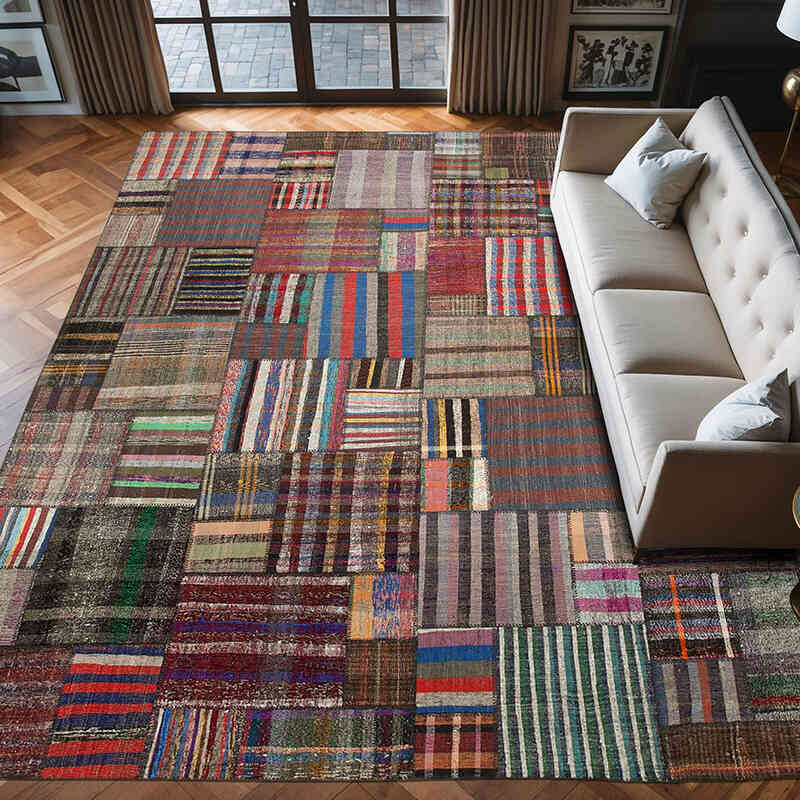Anadolu Çaput Patchwork Kilim - 330 cm x 403 cm - K0058542
