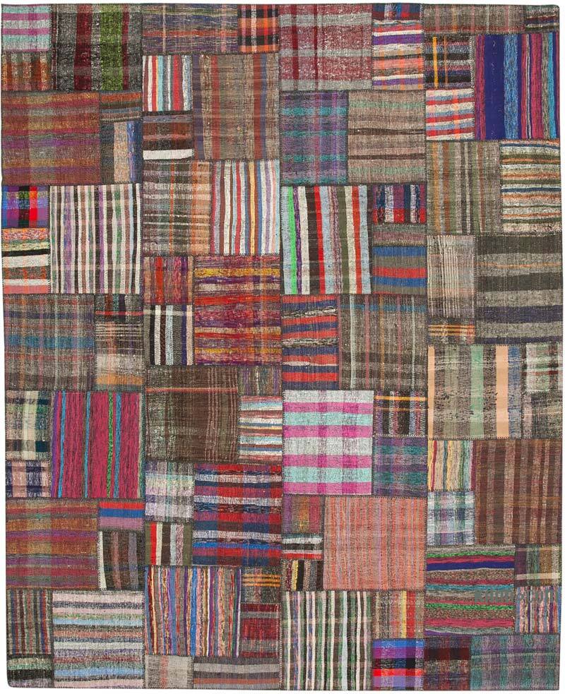 Çok Renkli Anadolu Çaput Patchwork Kilim - 328 cm x 405 cm - K0058546