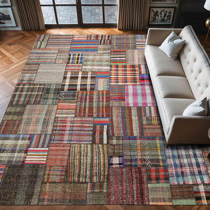 Alfombra Kilim De Retazos - 330 cm x 412 cm - K0058549