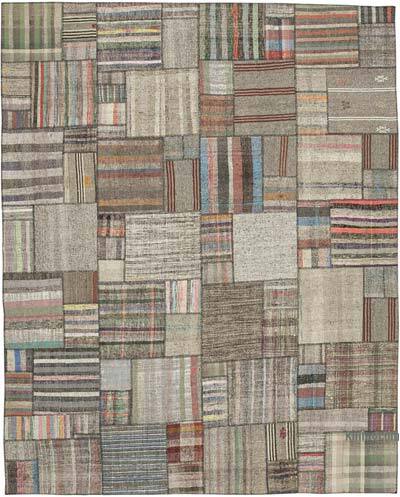 Çok Renkli Anadolu Çaput Patchwork Kilim - 332 cm x 412 cm