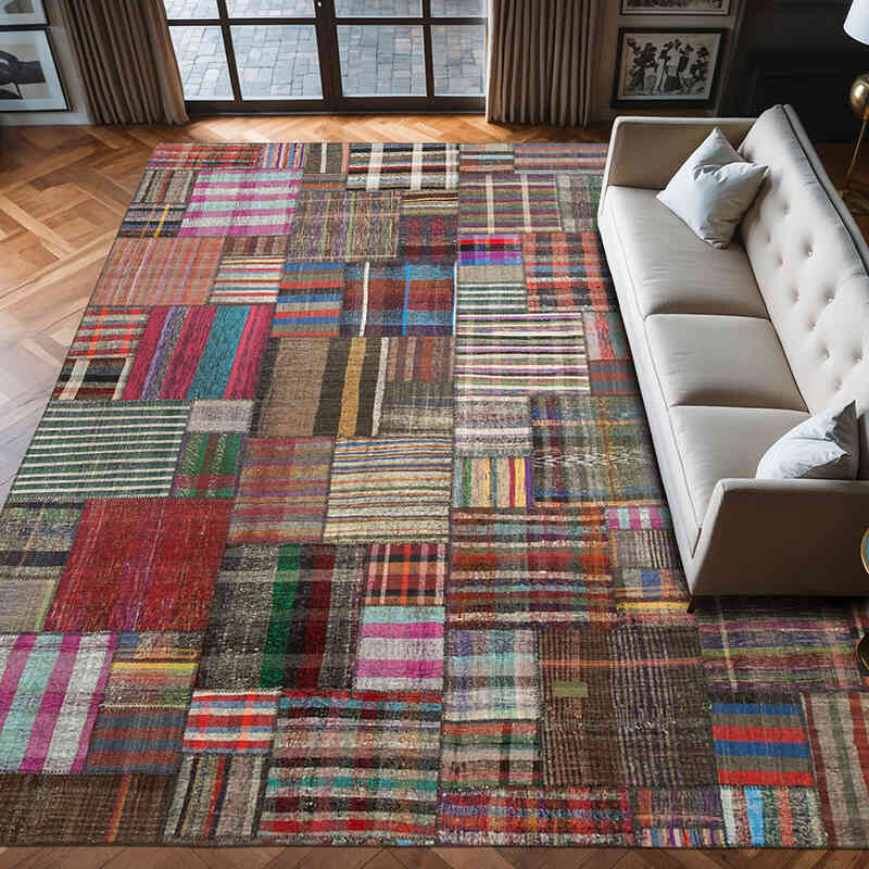 Alfombra Kilim De Retazos - 330 cm x 409 cm - K0058552