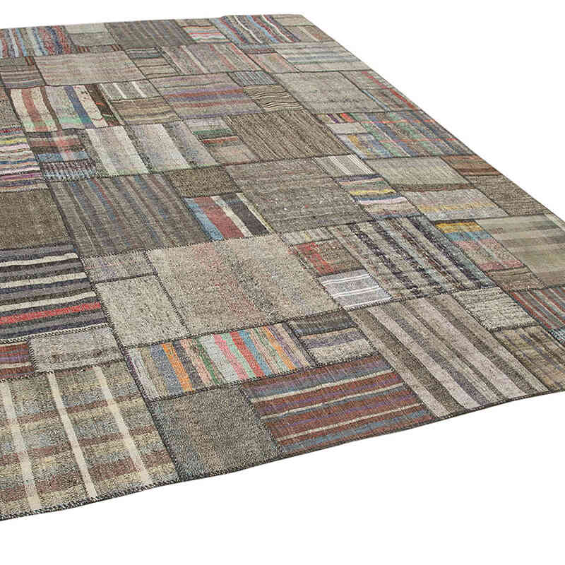 Çok Renkli Anadolu Çaput Patchwork Kilim - 328 cm x 414 cm - K0058557