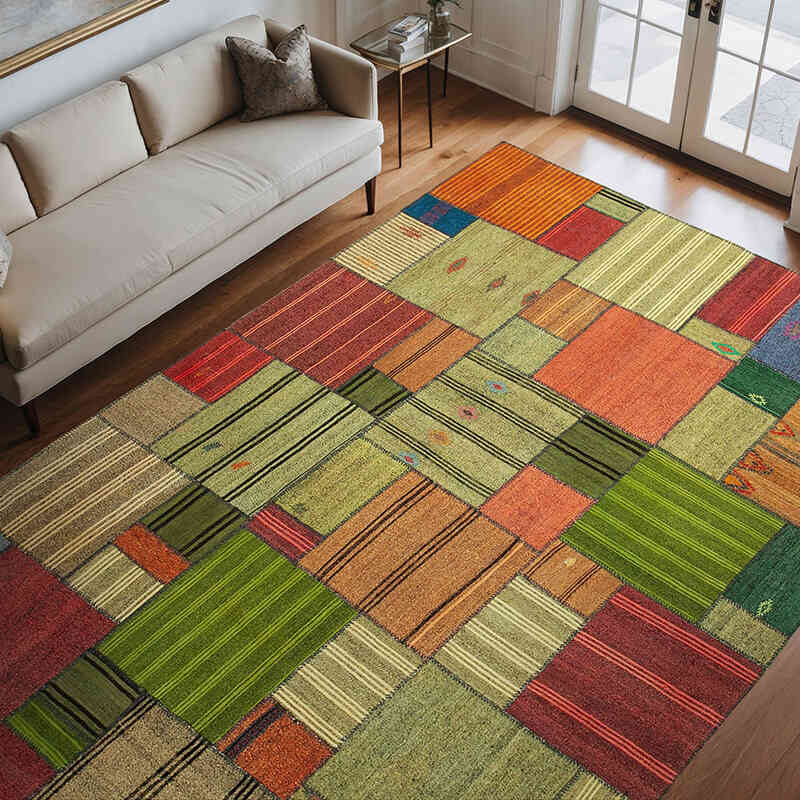 Alfombra Kilim De Retazos - 249 cm x 354 cm - K0058578