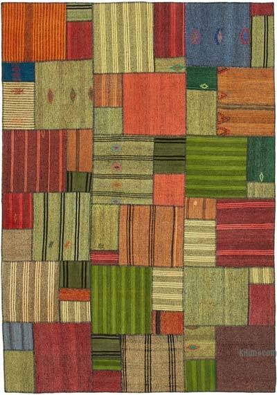 Çok Renkli Anadolu Çaput Patchwork Kilim - 249 cm x 354 cm