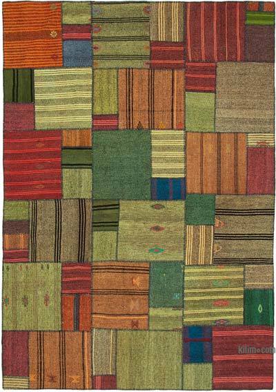 Multicolor Patchwork Kilim Rug - 8' 2" x 11' 6" (98 in. x 138 in.)