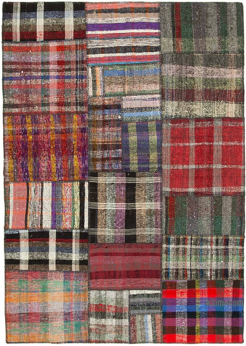 Multicolor Patchwork Kilim Rug - 5' 9" x 8' 2" (69 in. x 98 in.) - K0058584