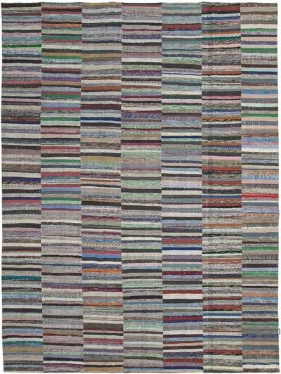 Çok Renkli Anadolu Çaput Patchwork Kilim - 346 cm x 466 cm