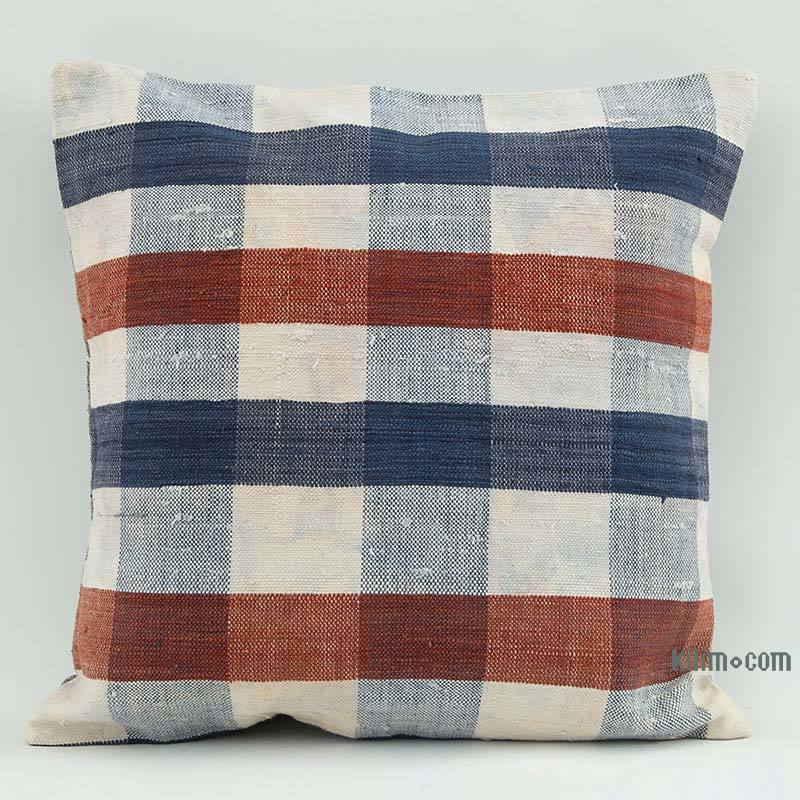 Blue Kilim Pillow Cover - 1' 8" x 1' 8" (20" x 20") - K0058647