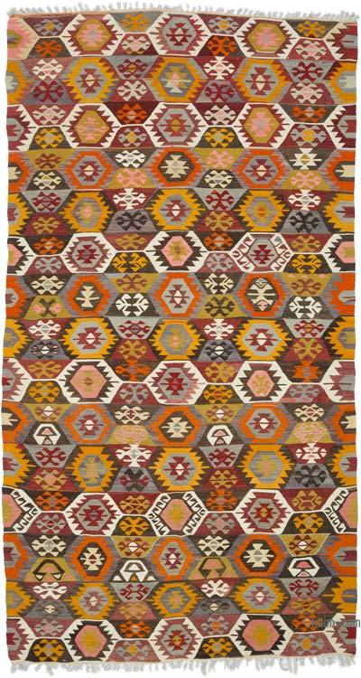 Multicolor Vintage Tavas Kilim Rug - 6' 1" x 11' 3" (73 in. x 135 in.)
