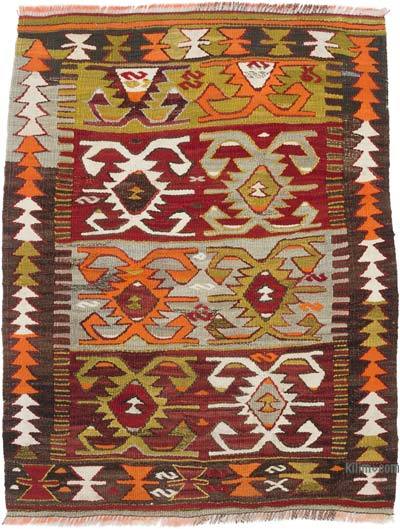 Multicolor Vintage Konya Kilim Rug - 2' 8" x 3' 5" (32 in. x 41 in.)