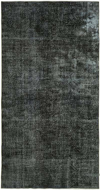 Black Over-dyed Vintage Hand-Knotted Turkish Rug - 5' 8" x 10' 9" (68 in. x 129 in.)