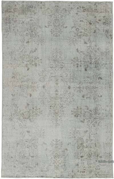 Grey Over-dyed Vintage Hand-Knotted Turkish Rug - 5' 11" x 9' 7" (71 in. x 115 in.)