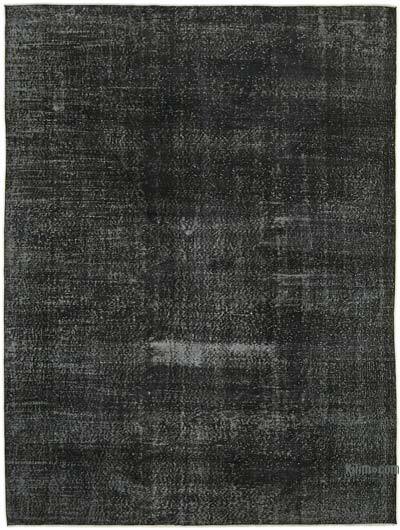 Black Over-dyed Vintage Hand-Knotted Turkish Rug - 7'  x 9' 1" (84 in. x 109 in.)