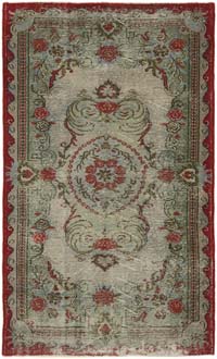 Vintage Turkish Hand-Knotted Rug - 5' 8" x 9' 5" (68" x 113")