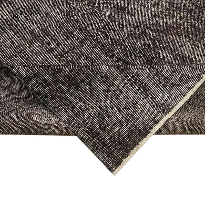 Black Over-dyed Vintage Hand-Knotted Turkish Rug - 6' 1" x 9' 9" (73" x 117") - K0059266
