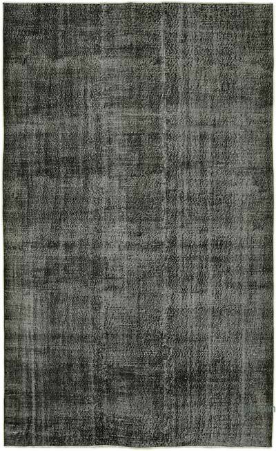 Black Over-dyed Vintage Hand-Knotted Turkish Rug - 6'  x 9' 10" (72 in. x 118 in.)